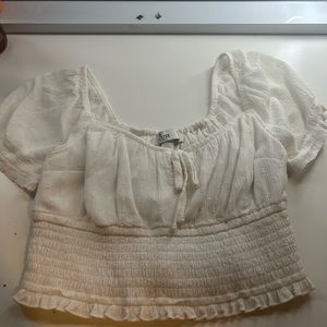 XS Hollister white crop top